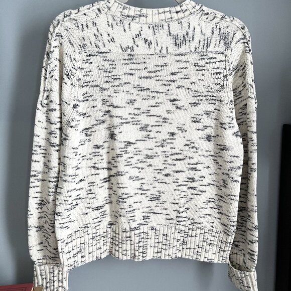 J. Crew Speckled Cotton Sweater (Ivory) M - Picture 4 of 11